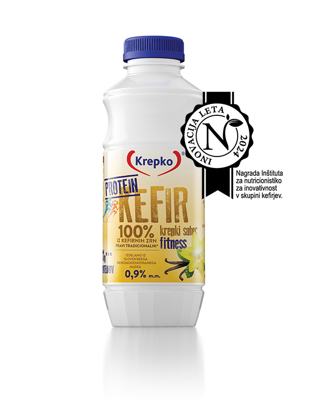Kefir Krepki suhec with protein, lactose-free/vanilla flavour, 0.9% milk fat, 500g