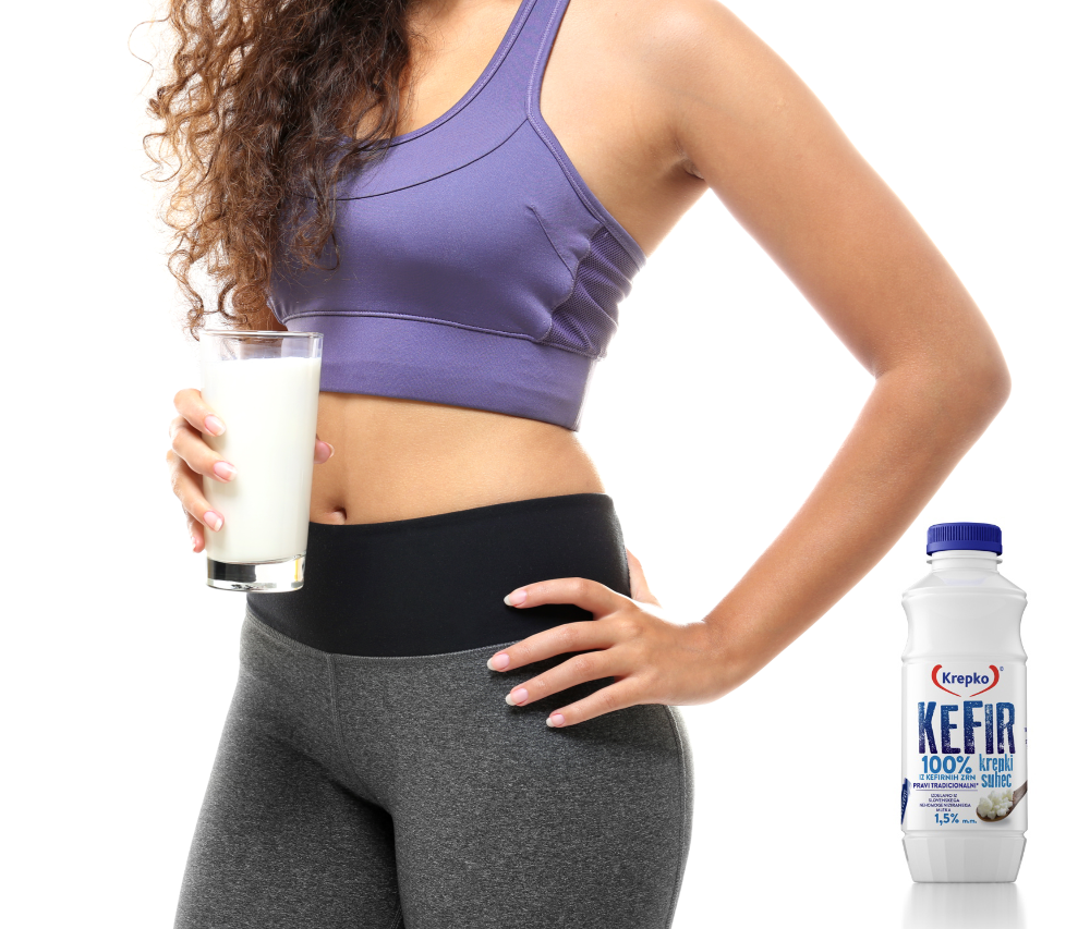 Kefir krepki suhec za raven trebuh